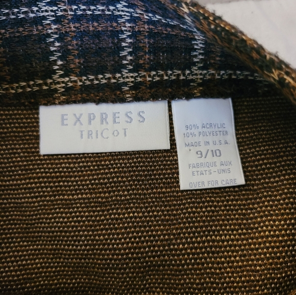 Express TriCot brown checkered belted skirt - Picture 4 of 4